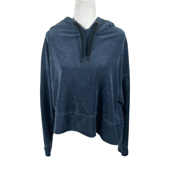 Calvin Klein Performance Blue Sweatshirt Hoodie Top Large Pullover Casual Velour - Picture 1 of 4